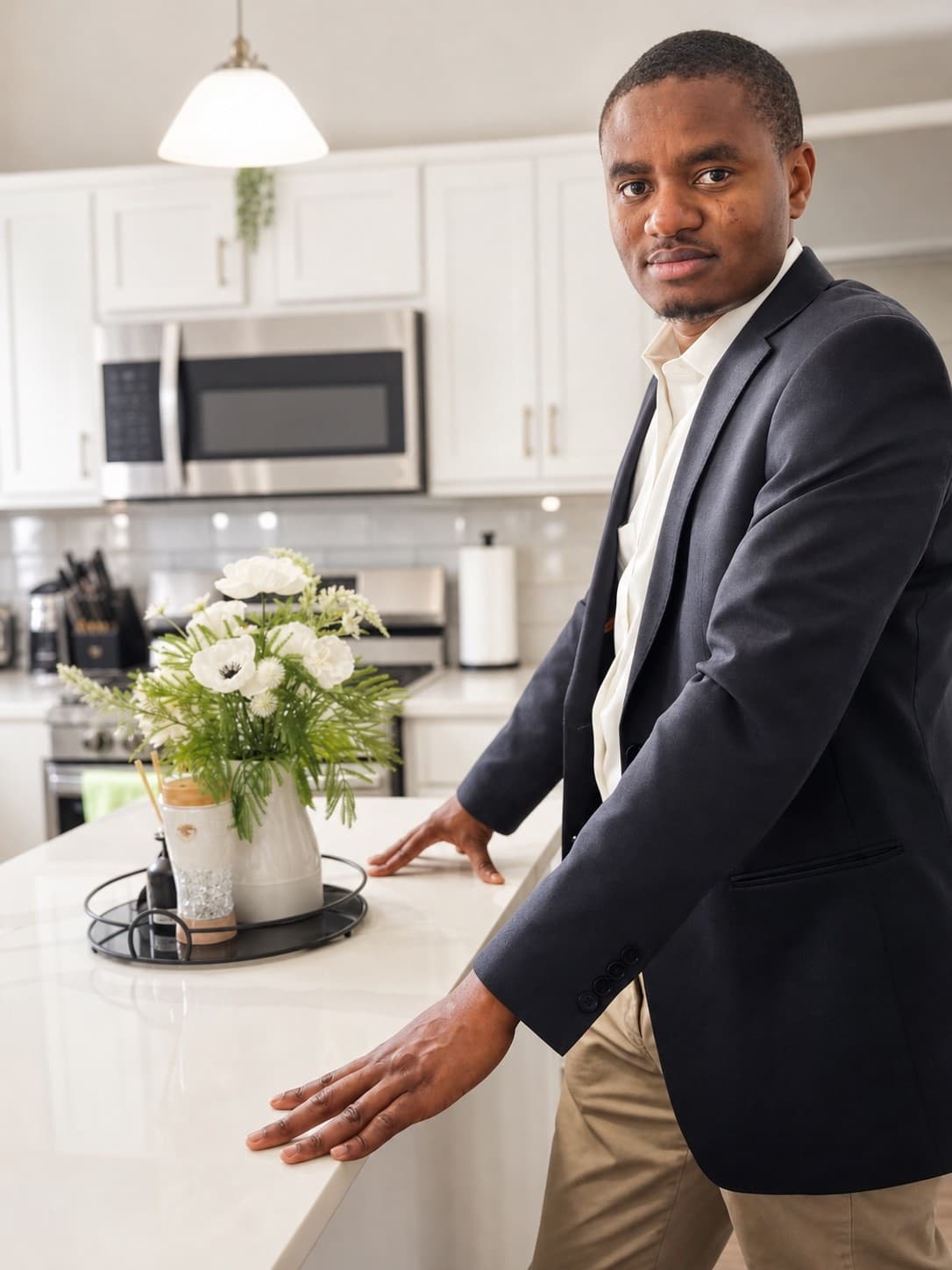 Akeem Sodiq, lead agent at Build Cities Realty and Development, in a New Jersey home